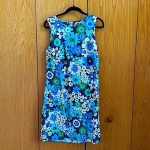 Lesley Evers XL Molly dress, Flower Power Blue.
